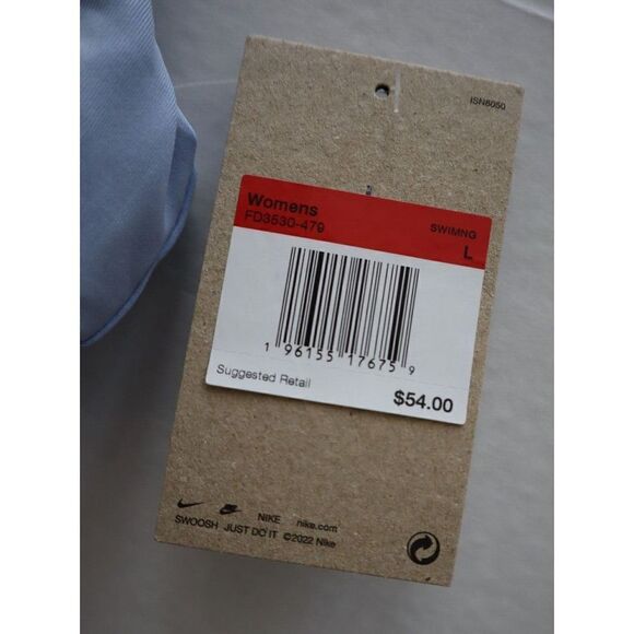 Nike Swim FD3530-479 Women's Sz L Cobalt Blue Logo Scoop Neck Bikini Top - Picture 5 of 8